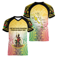 Vanuatu Independence Day Women V-Neck T-Shirt The Untouched Paradise