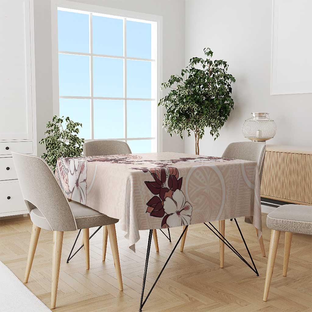 Bula Fiji Language Week Tablecloth Fijian Tapa Pattern With Tagimoucia Flower