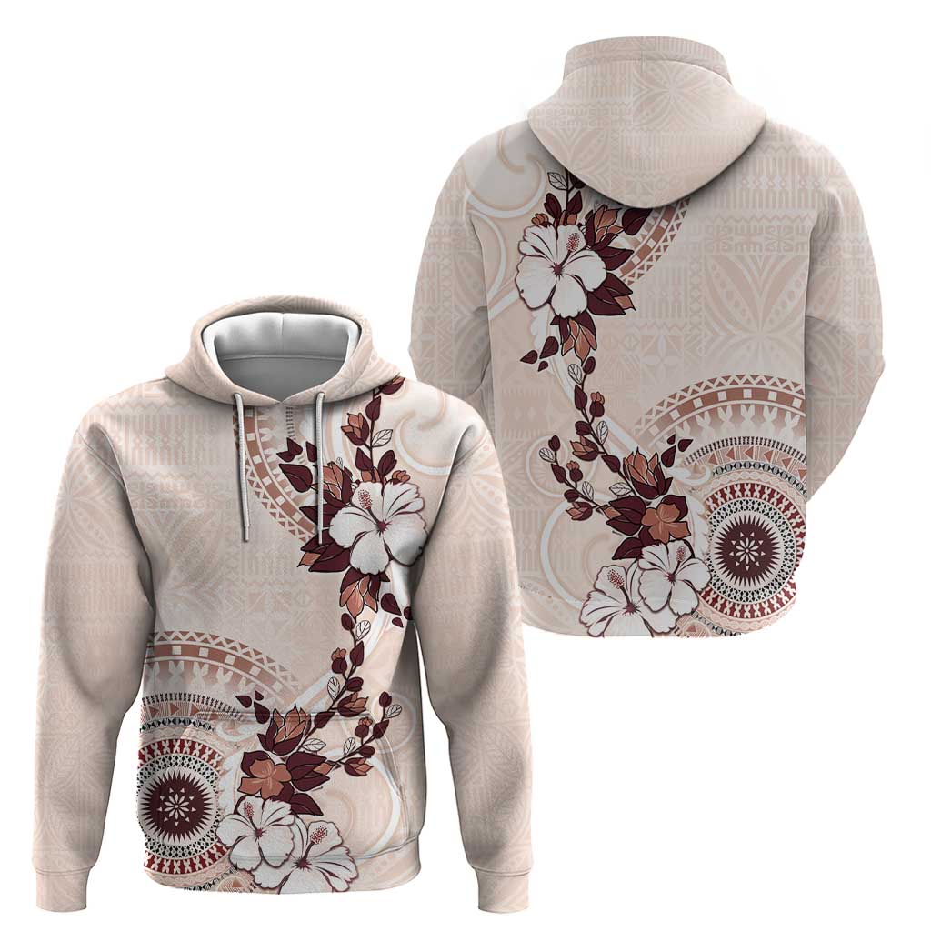 Bula Fiji Language Week Zip Hoodie Fijian Tapa Pattern With Tagimoucia Flower