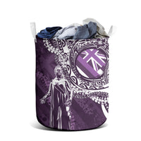 Hawaii Queen Liliuokalani Laundry Basket Hawaiian Maile Lei Flag Style LT05 - Polynesian Pride