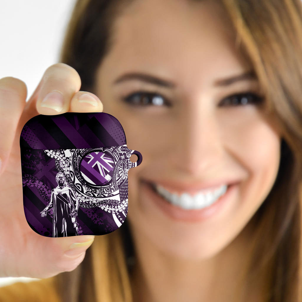 Hawaii Queen Liliuokalani AirPods Case Hawaiian Maile Lei Flag Style LT05 - Polynesian Pride