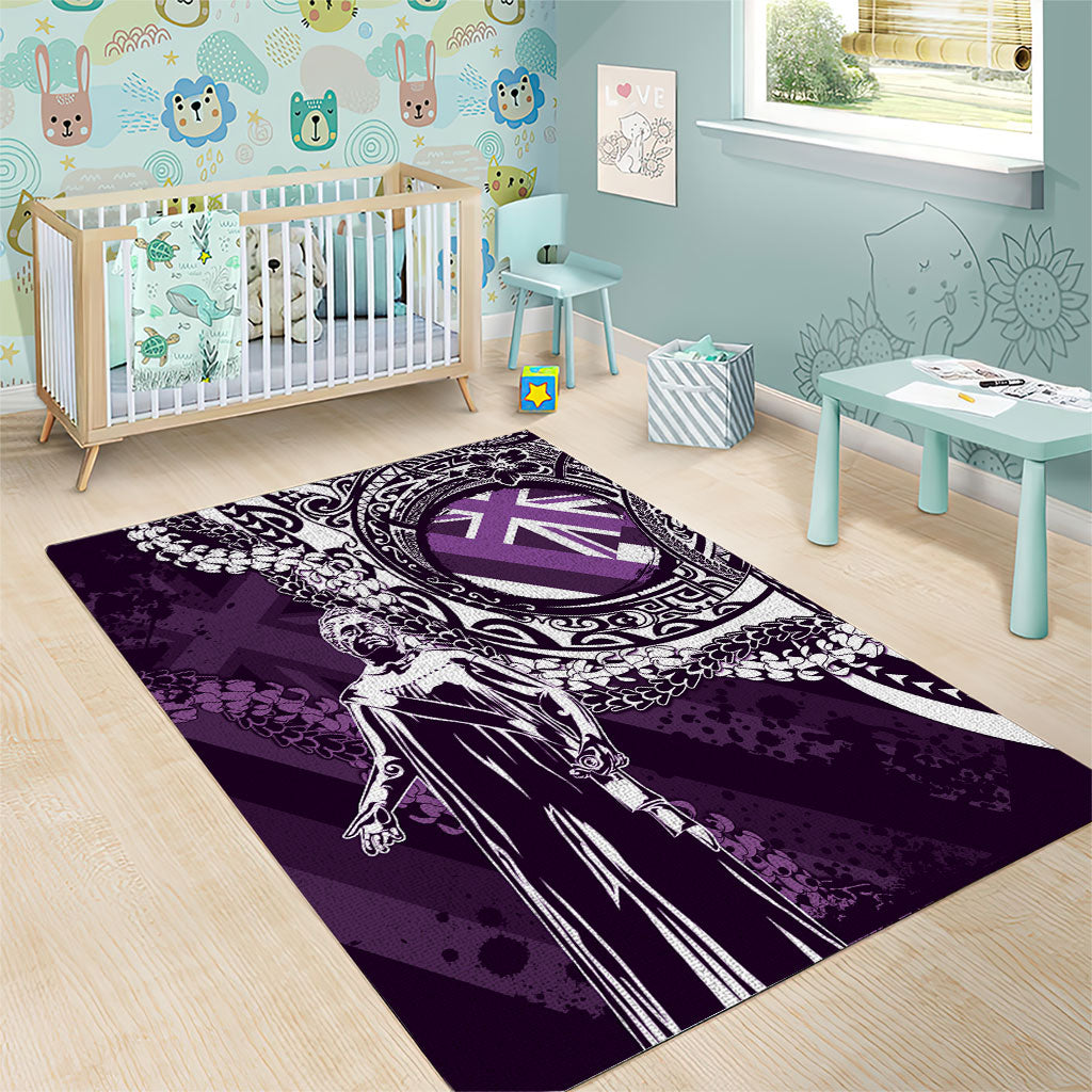 Hawaii Queen Liliuokalani Area Rug Hawaiian Maile Lei Flag Style LT05 - Polynesian Pride