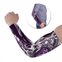 Hawaii Queen Liliuokalani Arm Sleeves Hawaiian Maile Lei Flag Style LT05 Set of 2 Purple - Polynesian Pride