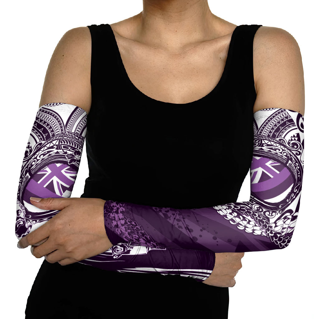 Hawaii Queen Liliuokalani Arm Sleeves Hawaiian Maile Lei Flag Style LT05 - Polynesian Pride