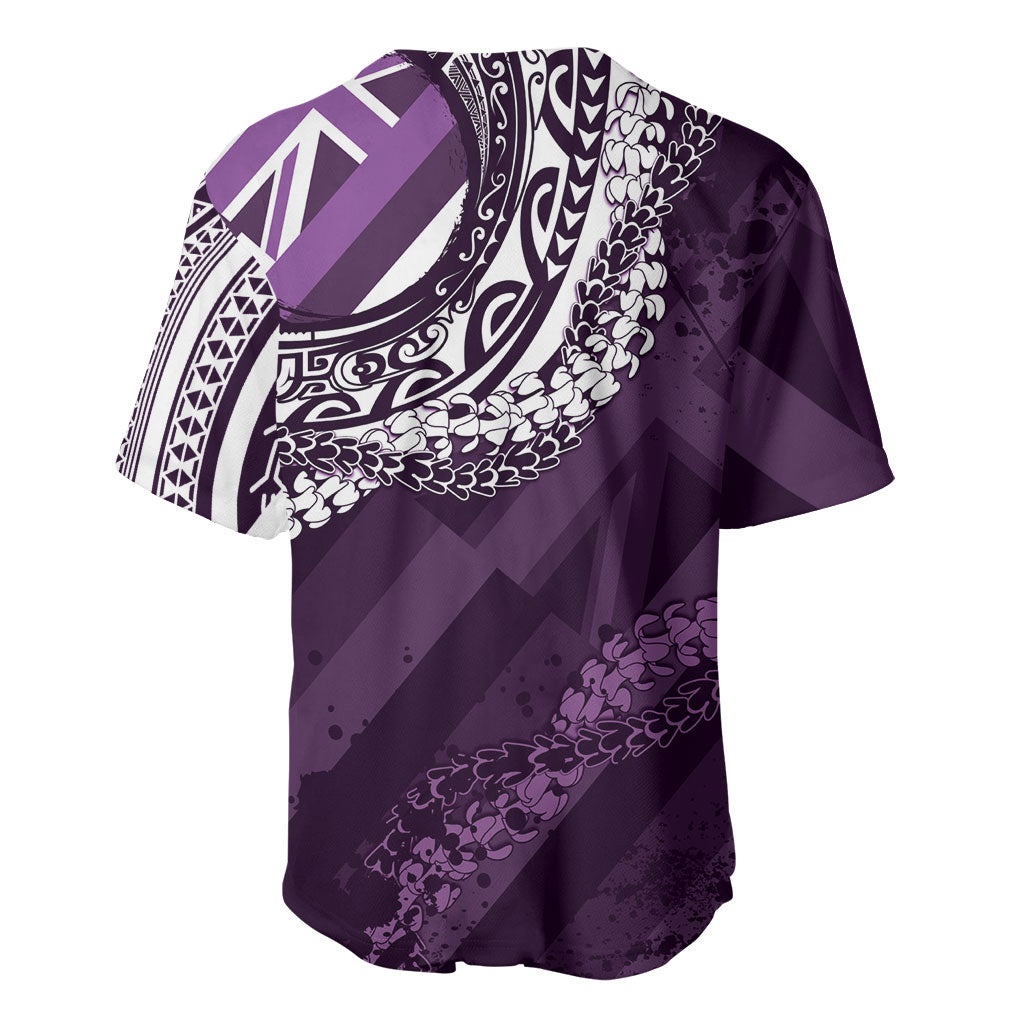 Hawaii Queen Liliuokalani Baseball Jersey Hawaiian Maile Lei Flag Style LT05 - Polynesian Pride