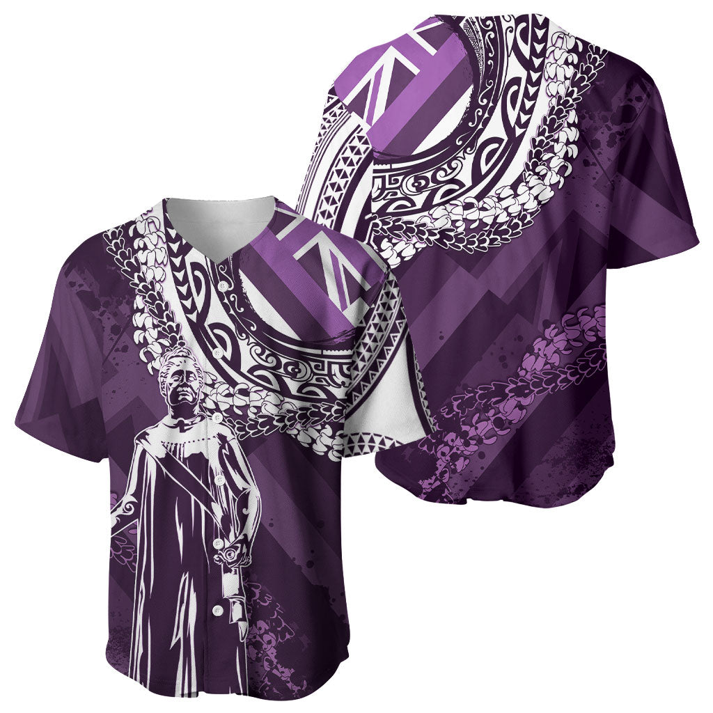 Hawaii Queen Liliuokalani Baseball Jersey Hawaiian Maile Lei Flag Style LT05 - Polynesian Pride