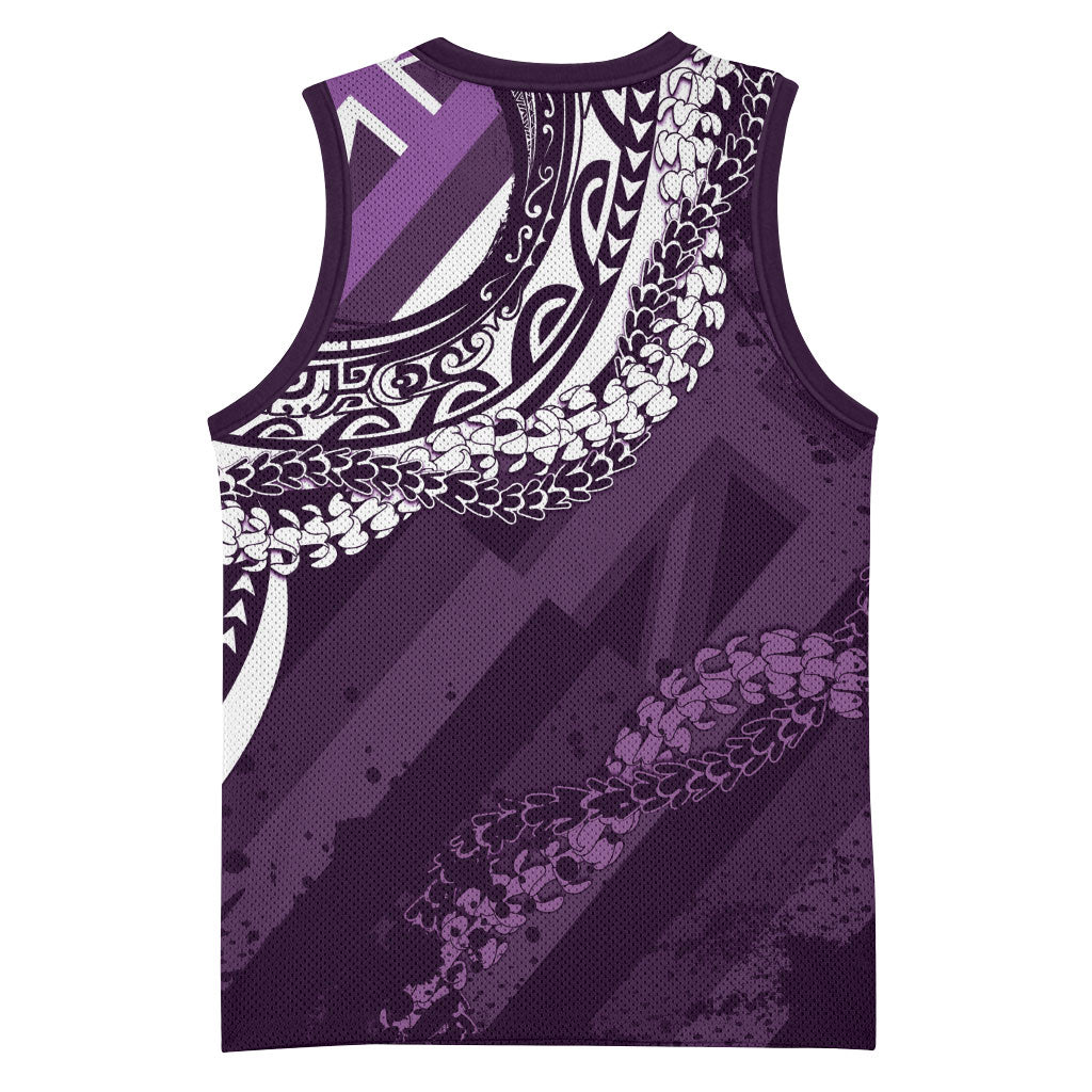 Hawaii Queen Liliuokalani Basketball Jersey Hawaiian Maile Lei Flag Style LT05 - Polynesian Pride