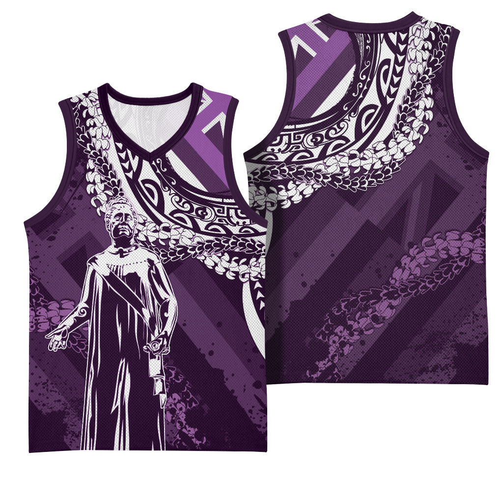 Hawaii Queen Liliuokalani Basketball Jersey Hawaiian Maile Lei Flag Style LT05 - Polynesian Pride