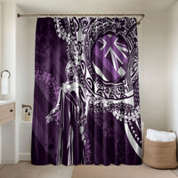 Hawaii Queen Liliuokalani Bathroom Set Hawaiian Maile Lei Flag Style LT05 Shower Curtain Only Purple - Polynesian Pride