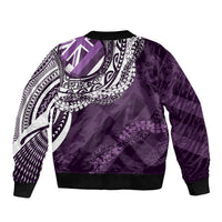 Hawaii Queen Liliuokalani Bomber Jacket Hawaiian Maile Lei Flag Style LT05 - Polynesian Pride