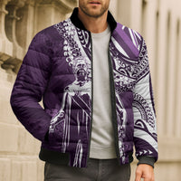 Hawaii Queen Liliuokalani Bomber Puffer Jacket Hawaiian Maile Lei Flag Style LT05 - Polynesian Pride