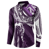 Hawaii Queen Liliuokalani Button Sweatshirt Hawaiian Maile Lei Flag Style LT05 - Polynesian Pride