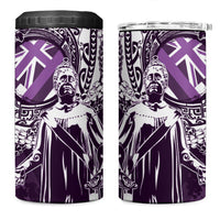 Hawaii Queen Liliuokalani 4 in 1 Can Cooler Tumbler Hawaiian Maile Lei Flag Style LT05 One Size: 16 oz Purple - Polynesian Pride