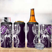 Hawaii Queen Liliuokalani 4 in 1 Can Cooler Tumbler Hawaiian Maile Lei Flag Style LT05 - Polynesian Pride