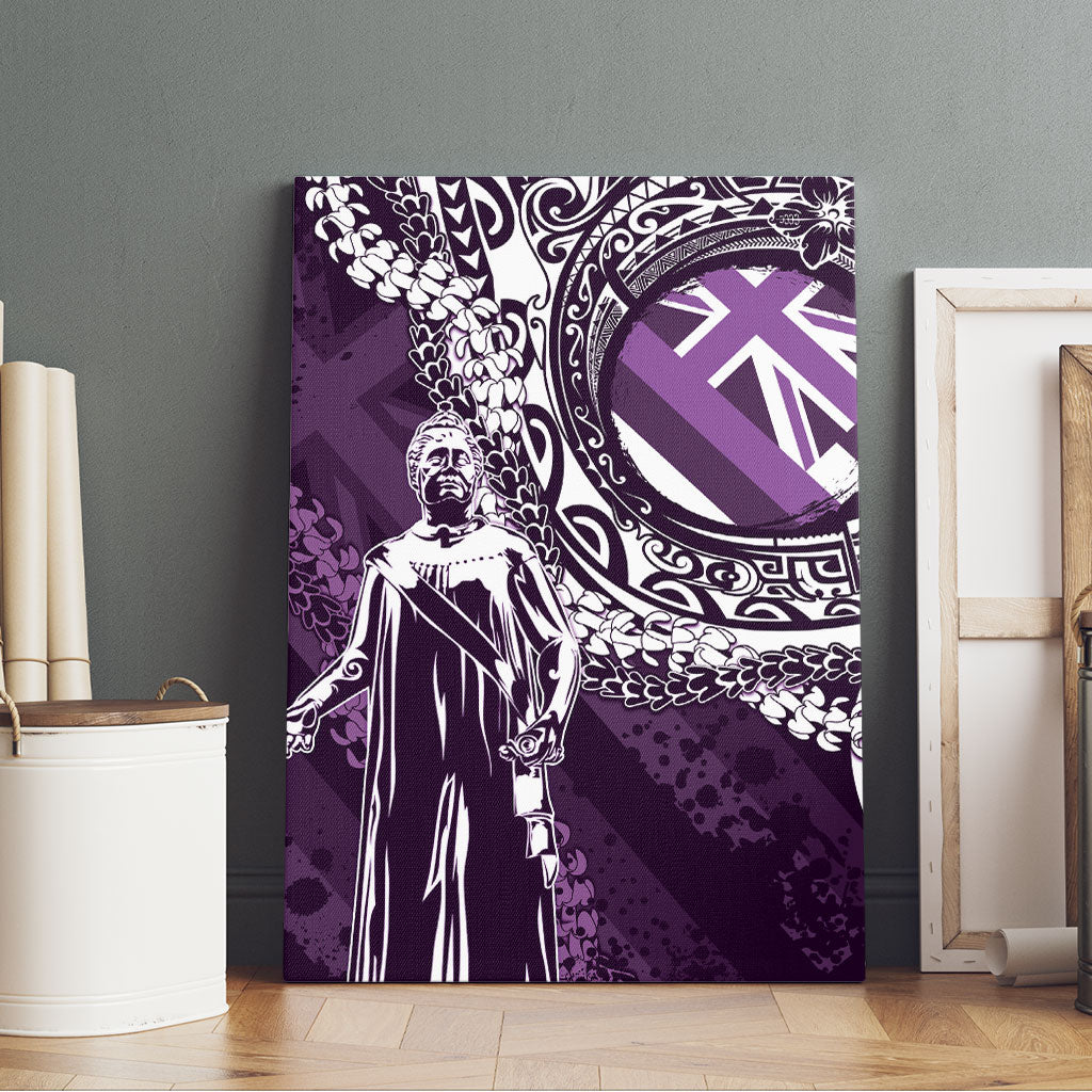 Hawaii Queen Liliuokalani Canvas Wall Art Hawaiian Maile Lei Flag Style LT05 - Polynesian Pride