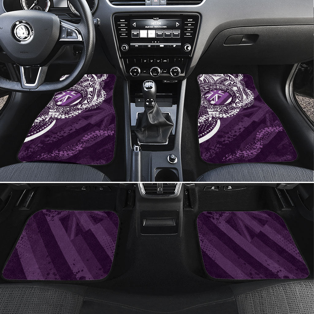 Hawaii Queen Liliuokalani Car Mats Hawaiian Maile Lei Flag Style LT05 Set 4pcs Purple - Polynesian Pride