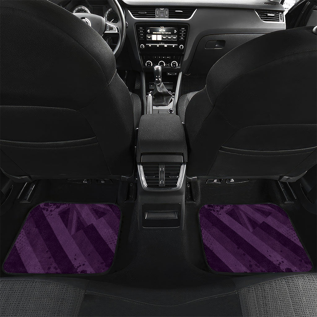 Hawaii Queen Liliuokalani Car Mats Hawaiian Maile Lei Flag Style LT05 Set 2pcs - Back Purple - Polynesian Pride