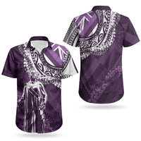 Hawaii Queen Liliuokalani Couples Matching Off Shoulder Short Dress and Hawaiian Shirt Hawaiian Maile Lei Flag Style LT05 - Polynesian Pride