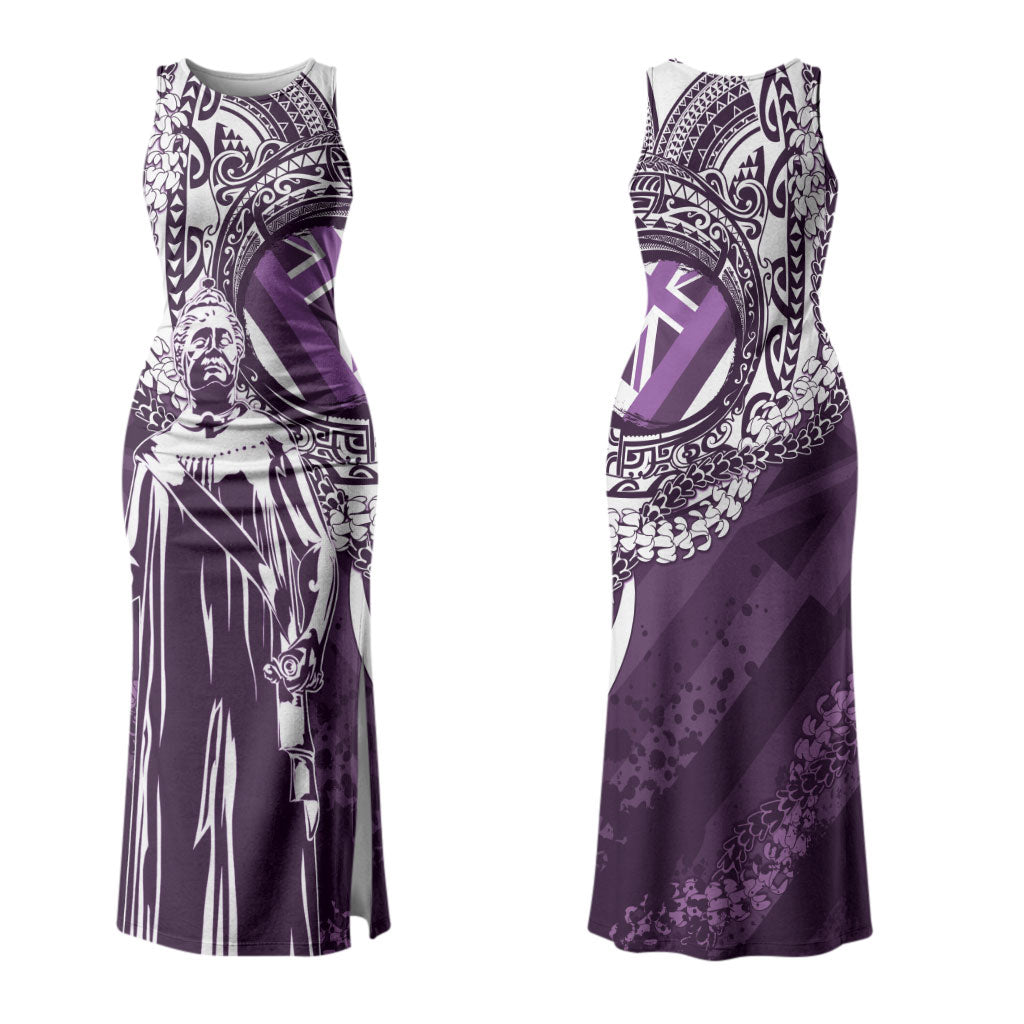 Hawaii Queen Liliuokalani Couples Matching Tank Maxi Dress and Hawaiian Shirt Hawaiian Maile Lei Flag Style LT05 - Polynesian Pride