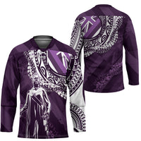 Hawaii Queen Liliuokalani Hockey Jersey Hawaiian Maile Lei Flag Style LT05 - Polynesian Pride
