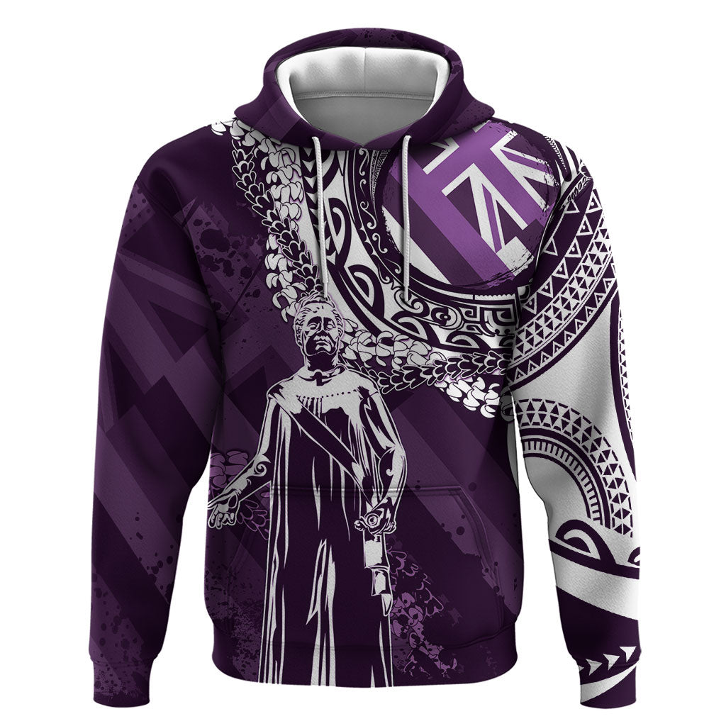 Hawaii Queen Liliuokalani Hoodie Hawaiian Maile Lei Flag Style