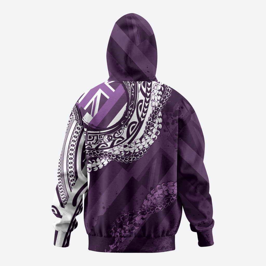 Hawaii Queen Liliuokalani Hoodie Hawaiian Maile Lei Flag Style LT05 - Polynesian Pride