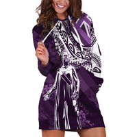 Hawaii Queen Liliuokalani Hoodie Dress Hawaiian Maile Lei Flag Style LT05 Purple - Polynesian Pride