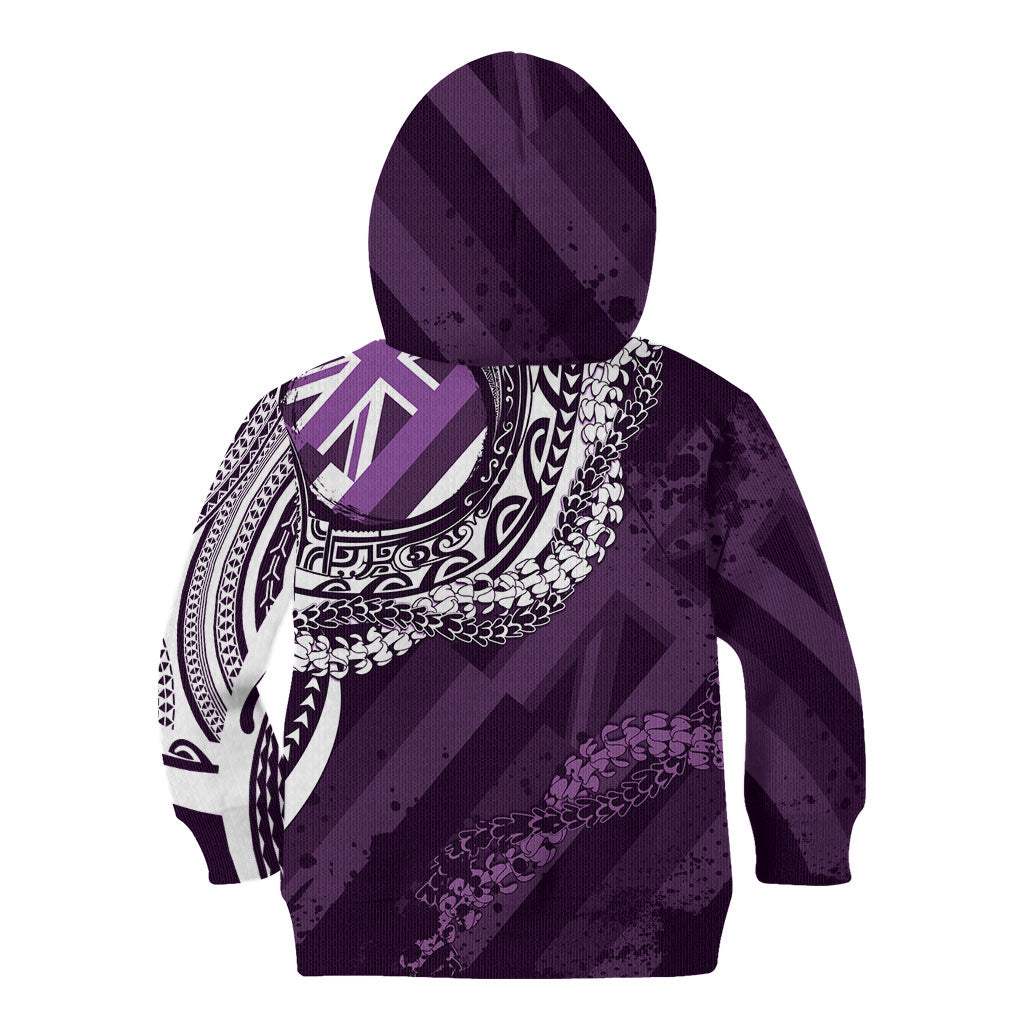 Hawaii Queen Liliuokalani Kid Hoodie Hawaiian Maile Lei Flag Style LT05 - Polynesian Pride