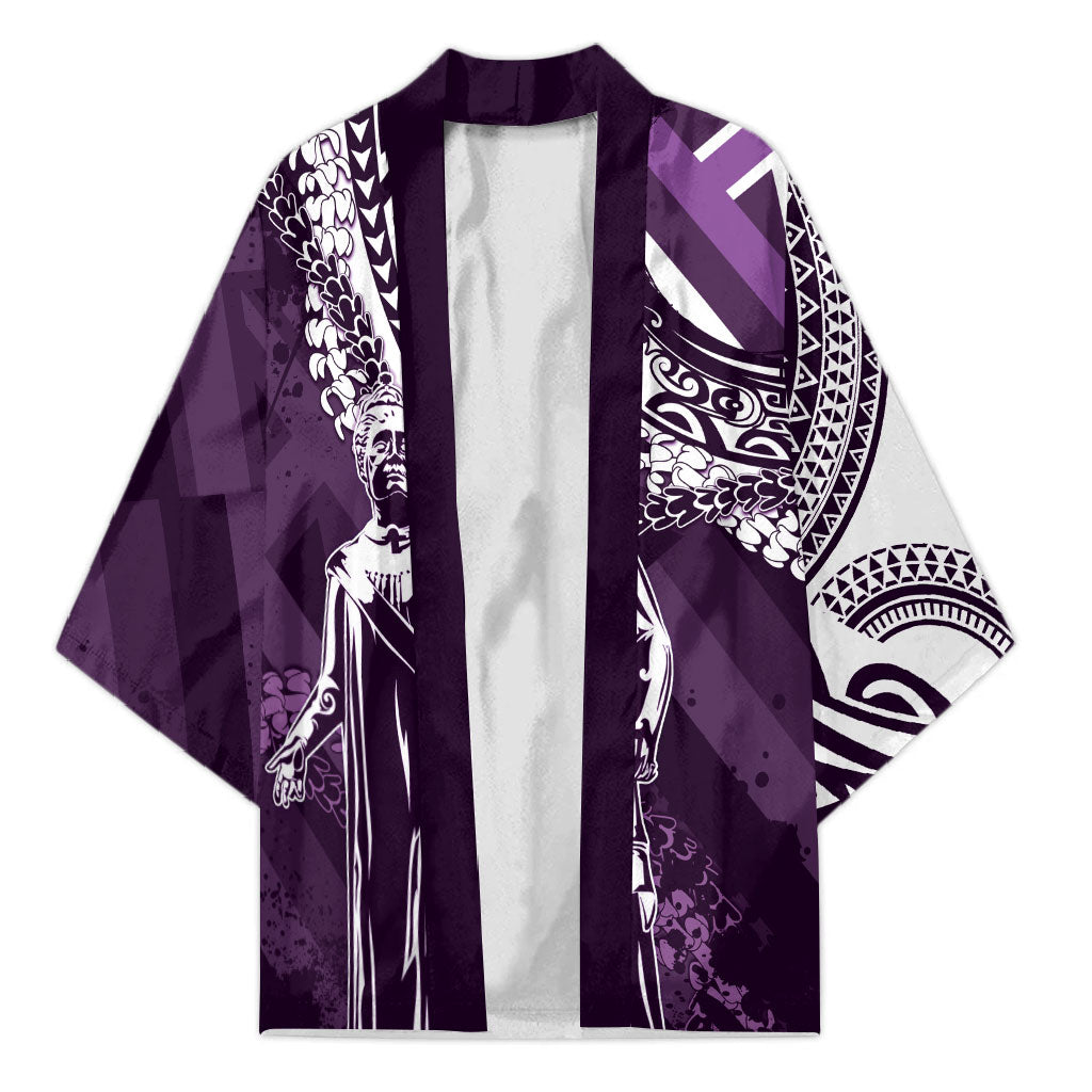 Hawaii Queen Liliuokalani Kimono Hawaiian Maile Lei Flag Style