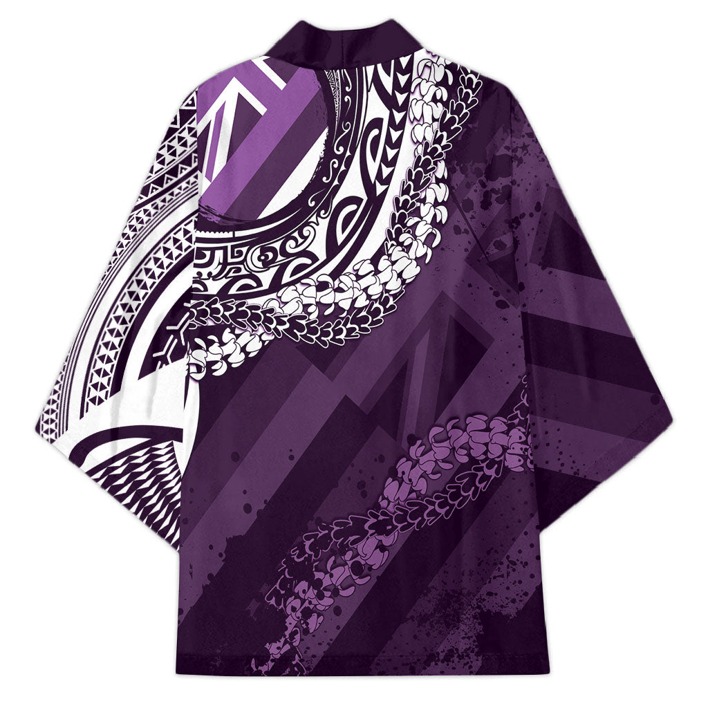 Hawaii Queen Liliuokalani Kimono Hawaiian Maile Lei Flag Style LT05 - Polynesian Pride
