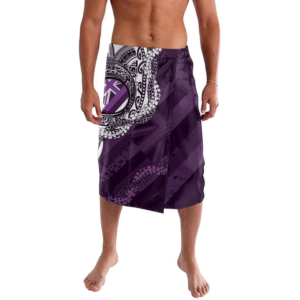 Hawaii Queen Liliuokalani Lavalava Hawaiian Maile Lei Flag Style LT05 Purple - Polynesian Pride