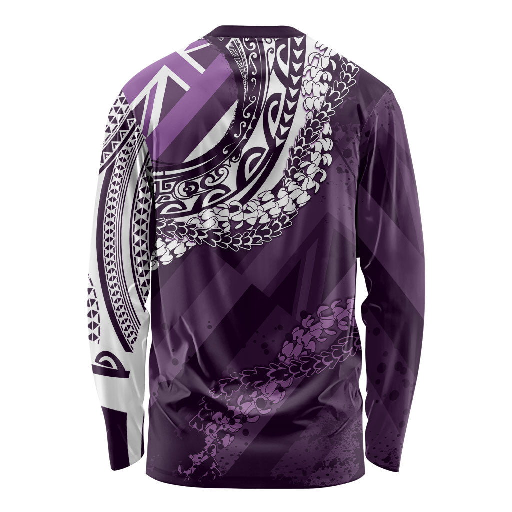 Hawaii Queen Liliuokalani Long Sleeve Shirt Hawaiian Maile Lei Flag Style LT05 - Polynesian Pride