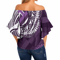 Hawaii Queen Liliuokalani Off Shoulder Wrap Waist Top Hawaiian Maile Lei Flag Style LT05 - Polynesian Pride