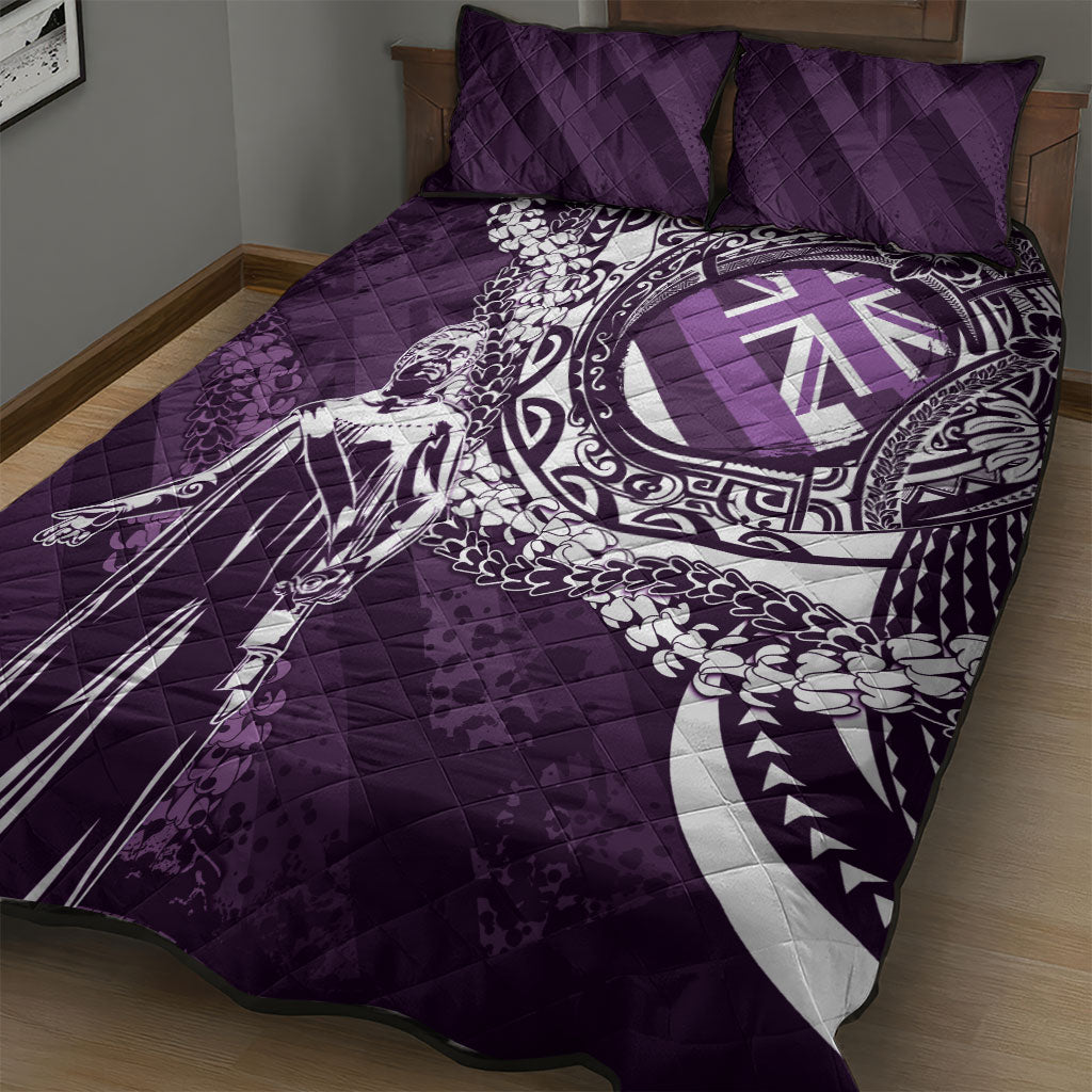 Hawaii Queen Liliuokalani Quilt Bed Set Hawaiian Maile Lei Flag Style LT05 - Polynesian Pride