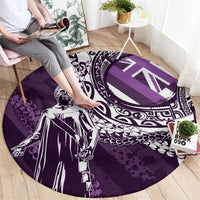 Hawaii Queen Liliuokalani Round Carpet Hawaiian Maile Lei Flag Style LT05 - Polynesian Pride