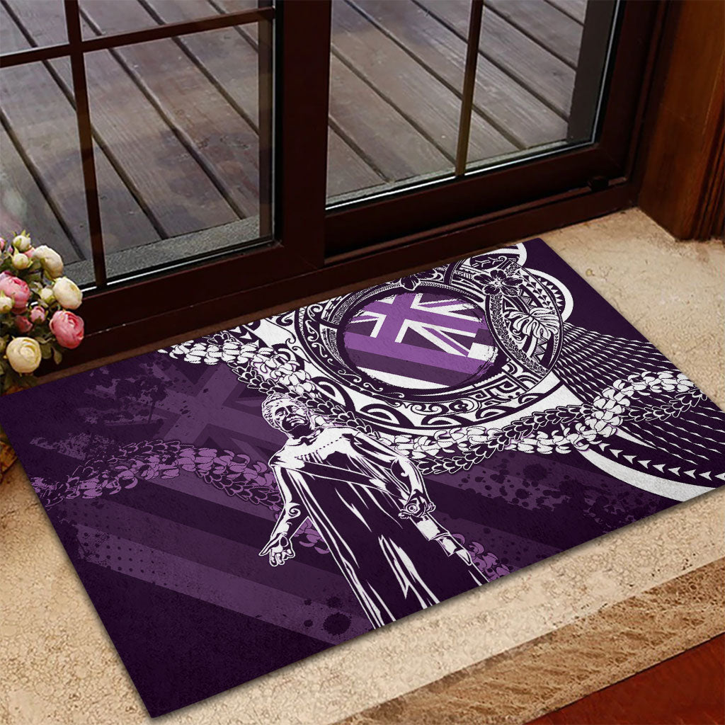 Hawaii Queen Liliuokalani Rubber Doormat Hawaiian Maile Lei Flag Style LT05 - Polynesian Pride