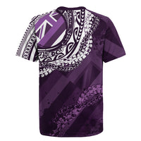 Hawaii Queen Liliuokalani Rugby Jersey Hawaiian Maile Lei Flag Style LT05 - Polynesian Pride