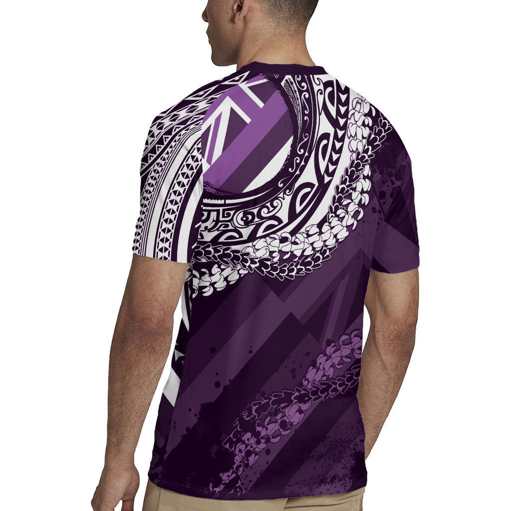 Hawaii Queen Liliuokalani Rugby Jersey Hawaiian Maile Lei Flag Style LT05 - Polynesian Pride