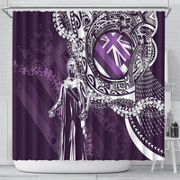 Hawaii Queen Liliuokalani Shower Curtain Hawaiian Maile Lei Flag Style LT05 - Polynesian Pride