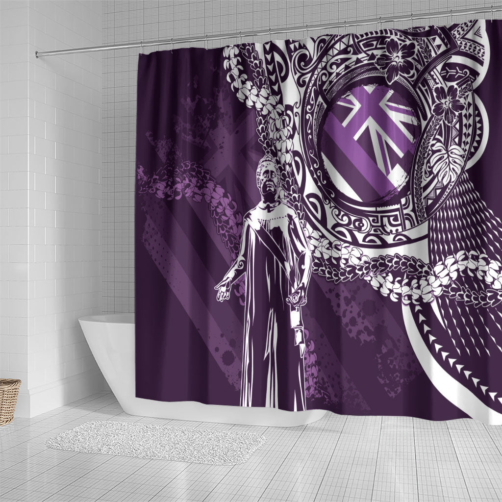 Hawaii Queen Liliuokalani Shower Curtain Hawaiian Maile Lei Flag Style LT05 - Polynesian Pride