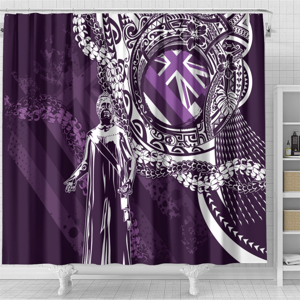 Hawaii Queen Liliuokalani Shower Curtain Hawaiian Maile Lei Flag Style LT05 - Polynesian Pride