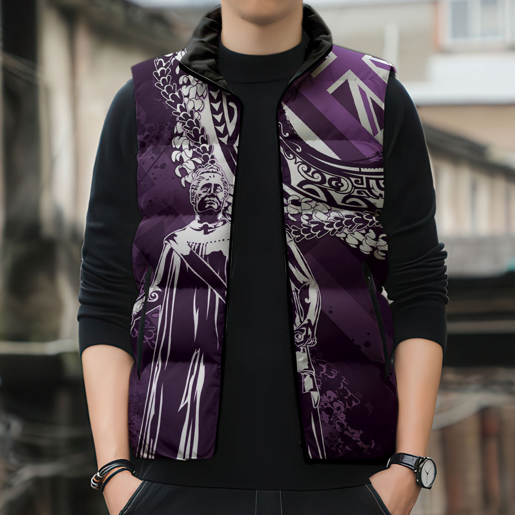 Hawaii Queen Liliuokalani Sleeveless Puffer Jacket Hawaiian Maile Lei Flag Style LT05 - Polynesian Pride