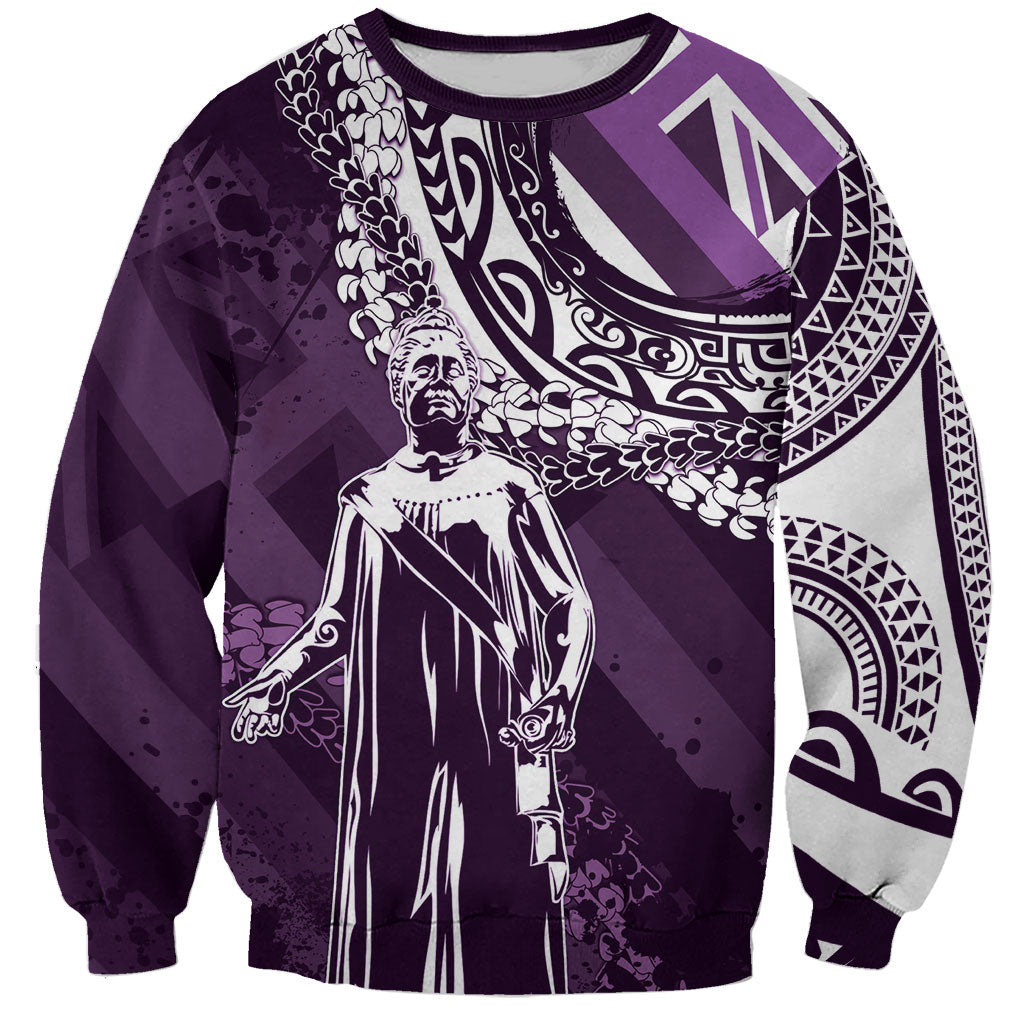 Hawaii Queen Liliuokalani Sweatshirt Hawaiian Maile Lei Flag Style