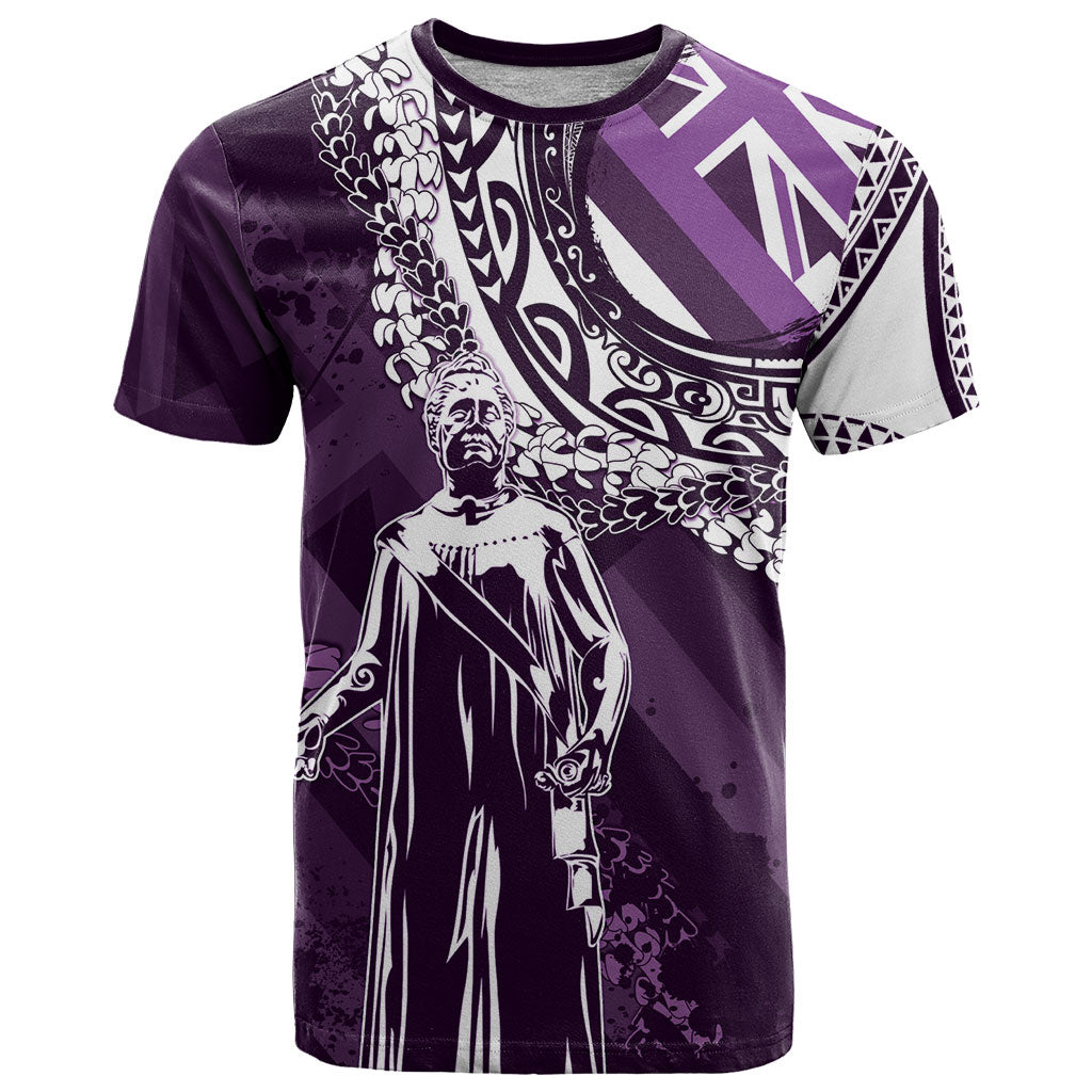 Hawaii Queen Liliuokalani T Shirt Hawaiian Maile Lei Flag Style