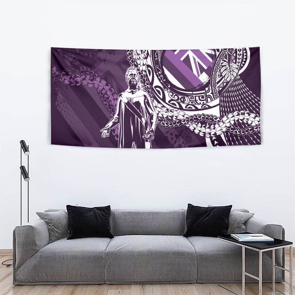 Hawaii Queen Liliuokalani Tapestry Hawaiian Maile Lei Flag Style LT05 - Polynesian Pride