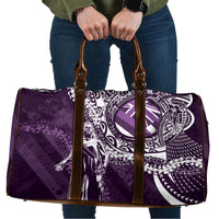 Hawaii Queen Liliuokalani Travel Bag Hawaiian Maile Lei Flag Style LT05 Purple - Polynesian Pride