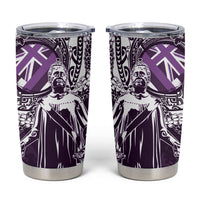 Hawaii Queen Liliuokalani Tumbler Cup Hawaiian Maile Lei Flag Style LT05 Purple - Polynesian Pride