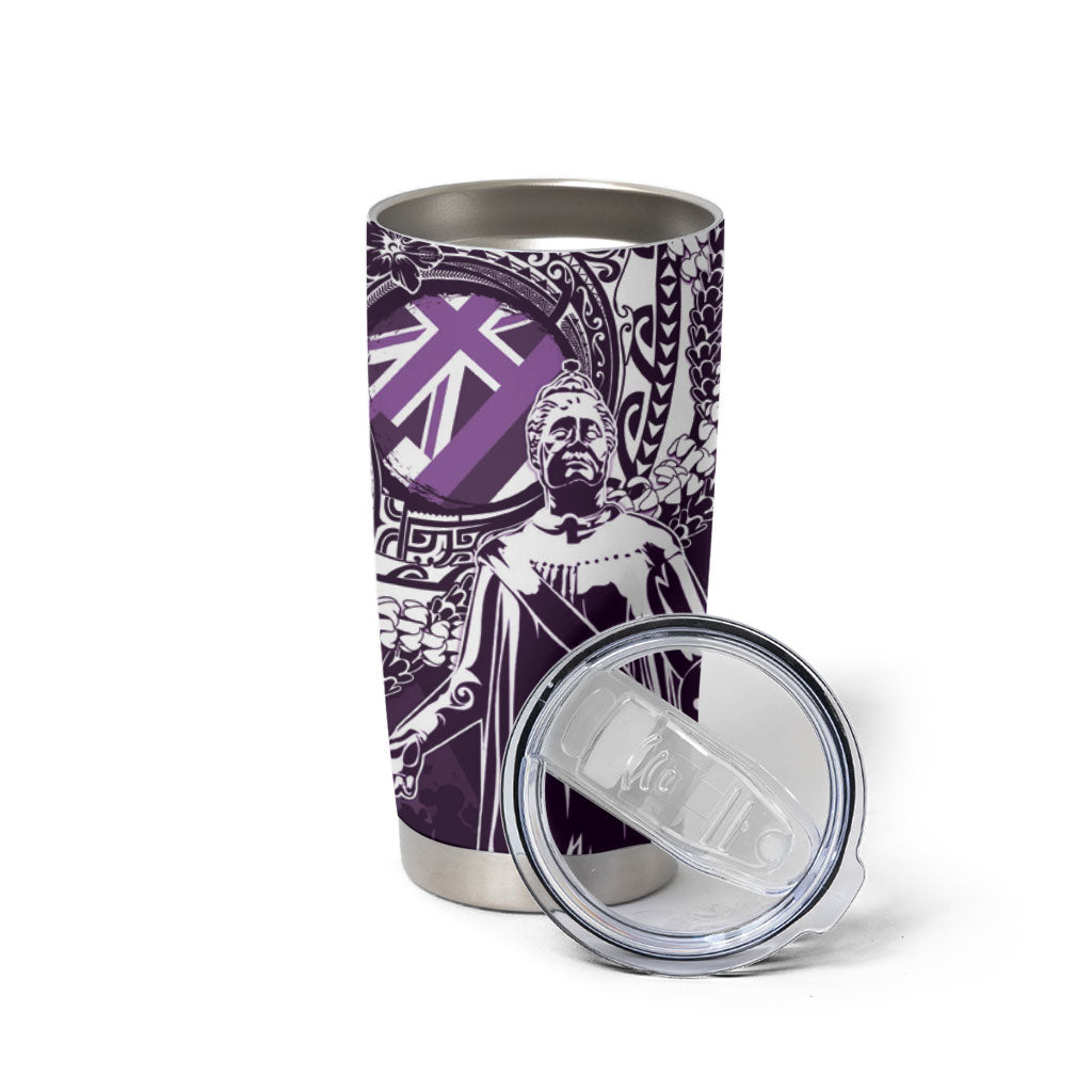 Hawaii Queen Liliuokalani Tumbler Cup Hawaiian Maile Lei Flag Style LT05 - Polynesian Pride
