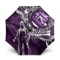 Hawaii Queen Liliuokalani Umbrella Hawaiian Maile Lei Flag Style LT05 One Size Folded 11.42 inch Opened Diameter 37.4 inch Purple - Polynesian Pride