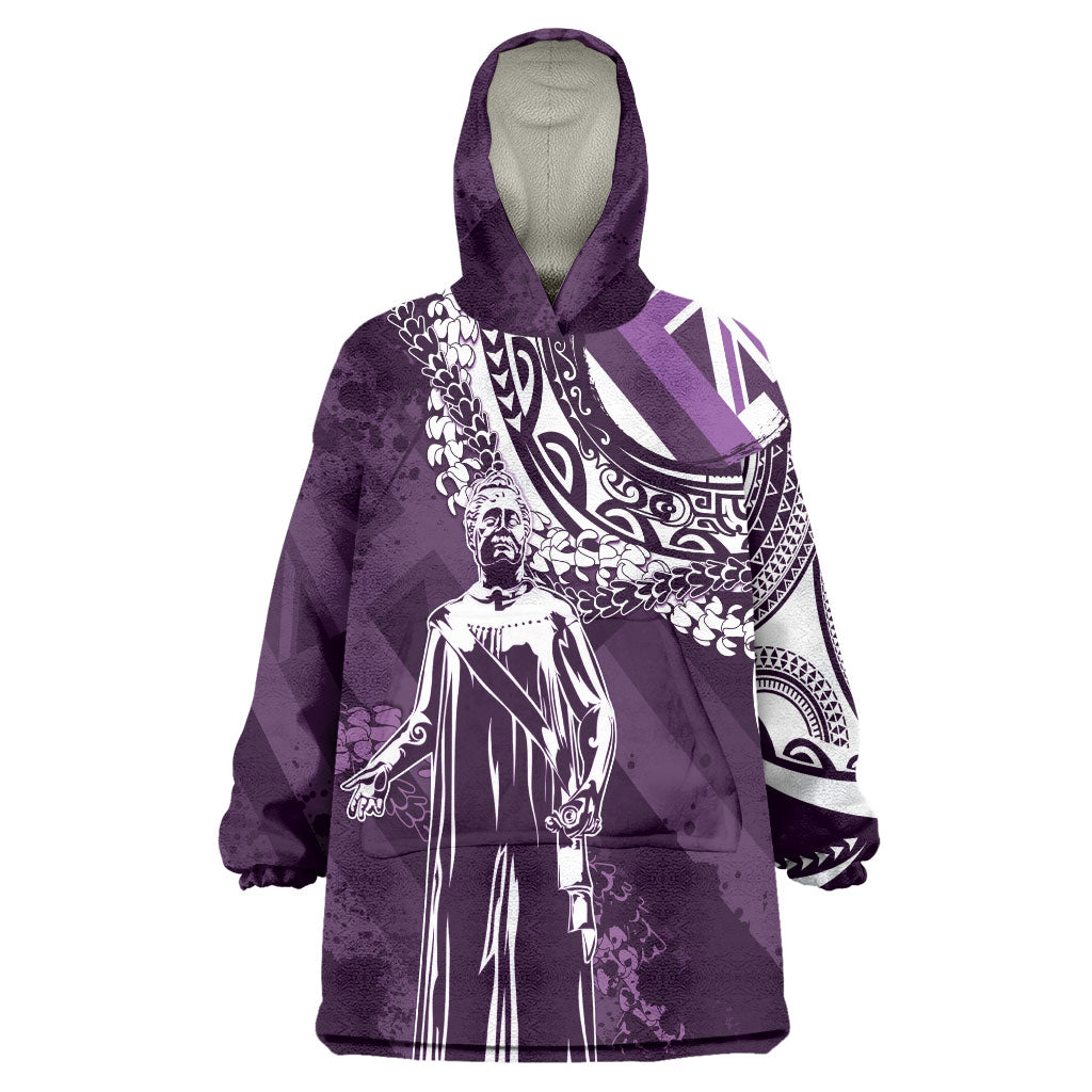 Hawaii Queen Liliuokalani Wearable Blanket Hoodie Hawaiian Maile Lei Flag Style